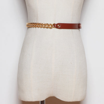 Cinturón de Cuero PU con Cadena Metálica - Accesorio Versátil para Mujer - Image 8