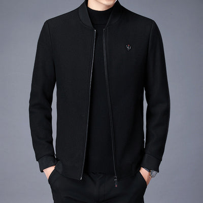 Abrigo de Lana Casual Negro para Hombre - Otoño e Invierno - Image 8