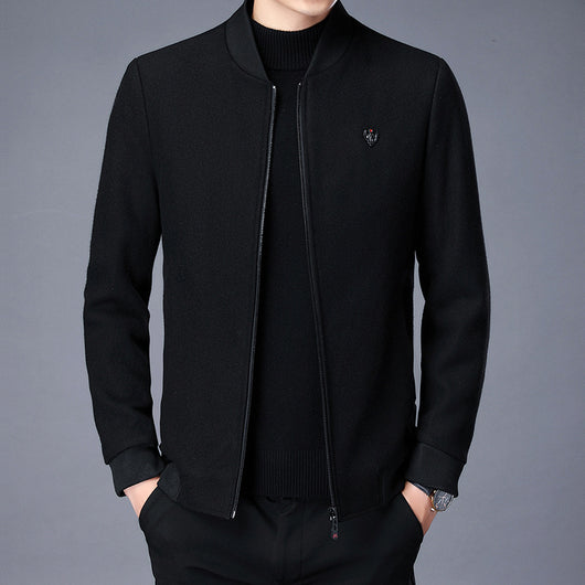 Abrigo de Lana Casual Negro para Hombre - Otoño e Invierno - Image 8