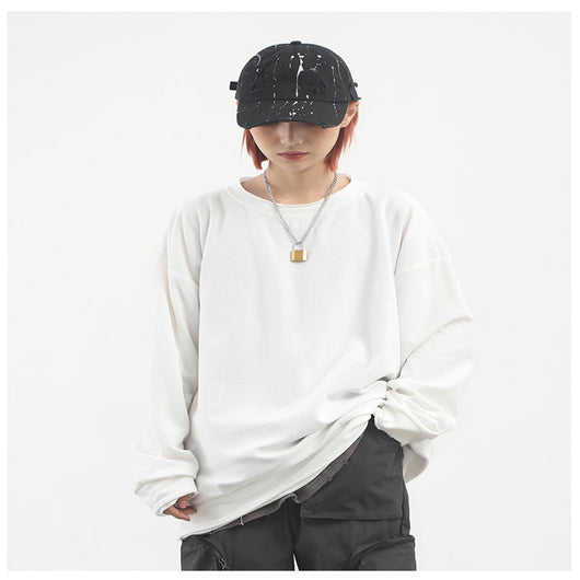 Suéter Blanco Holgado Cuello Redondo Tejido Fino - Image 8