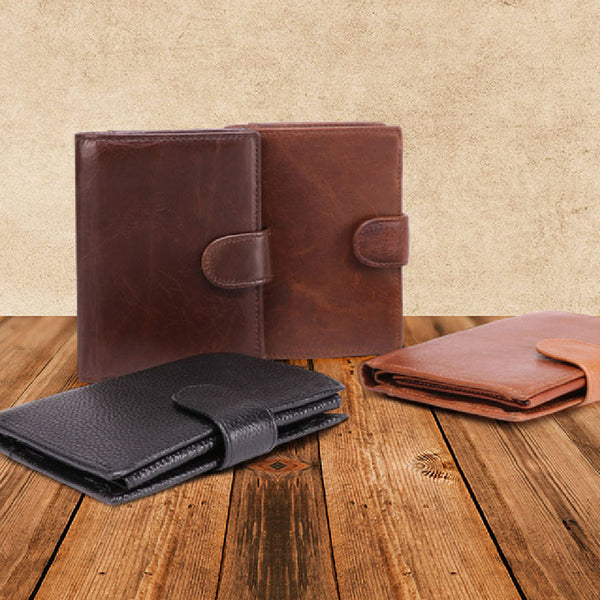 Billetera de Cuero para Hombre Estilo Retro Crazy Horse - Compacta y Clásica