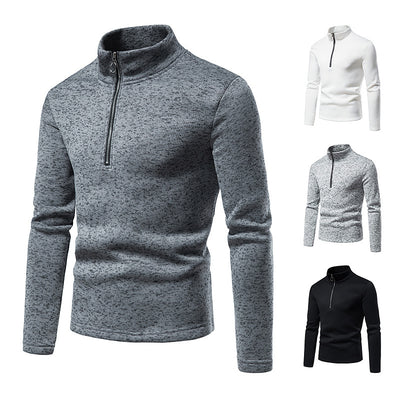 Suéter Camiseta Cuello Alto con Diseño de Cierre Hueco para Hombre - Image 4