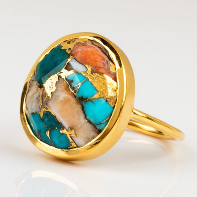 Anillo Vintage Dorado con Gemas Melange - Image 3
