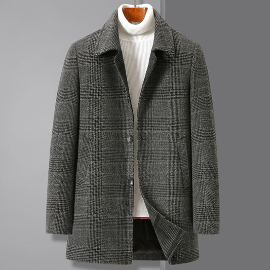 Abrigo de Lana para Hombre con Forro Desmontable de Plumón - Invierno Cálido y Versátil