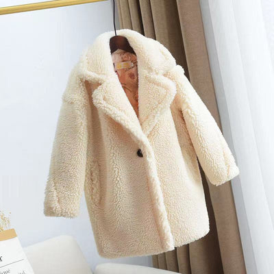 Abrigo de Niña Cashmere Grueso con Forro de Piel - Image 11