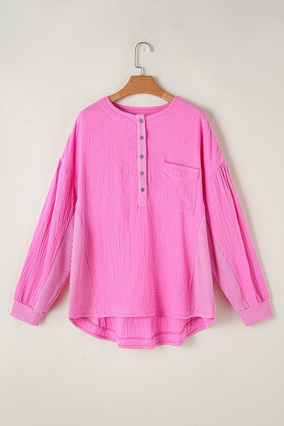 Camiseta Suelta de Color Liso Talla Grande para Mujer - Image 14