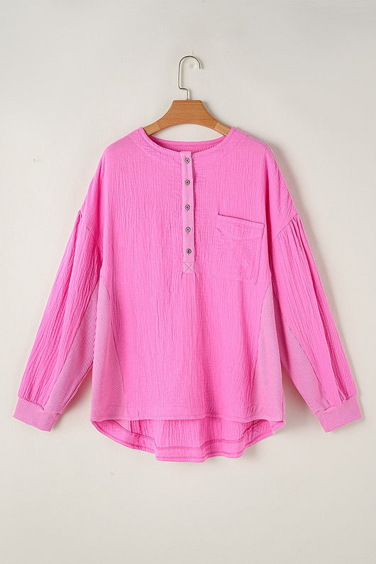 Camiseta Suelta de Color Liso Talla Grande para Mujer - Image 14