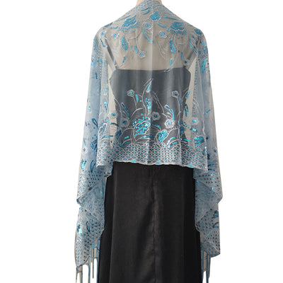 Chal de Gala Elegante con Lentejuelas y Borlas para Novia - Image 27