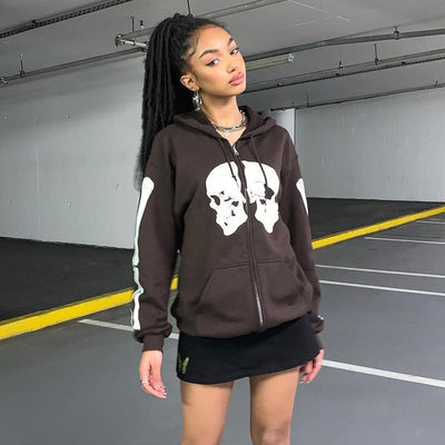 Sudadera con Capucha Estampado Calavera Personalidad - Image 4