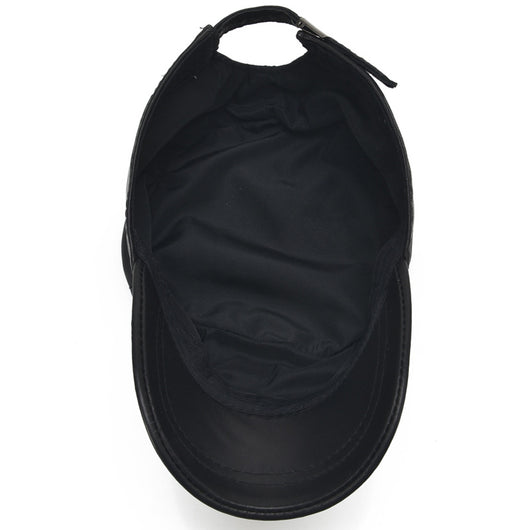 Sombrero Plano de Cuero Fino - Estilo Casual Minimalista - Image 3