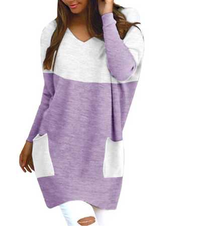Blusa Suelta de Cuello en V y Manga Larga para Mujer - Image 10