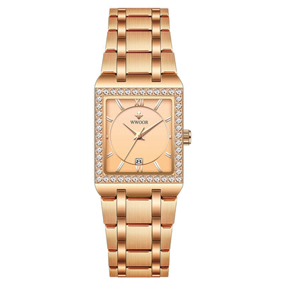 Reloj Mujer Acero Inoxidable Resistente al Agua con Cristal Diamante - Image 3