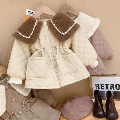 Abrigo Acolchado de Algodón y Terciopelo para Niñas - Image 6