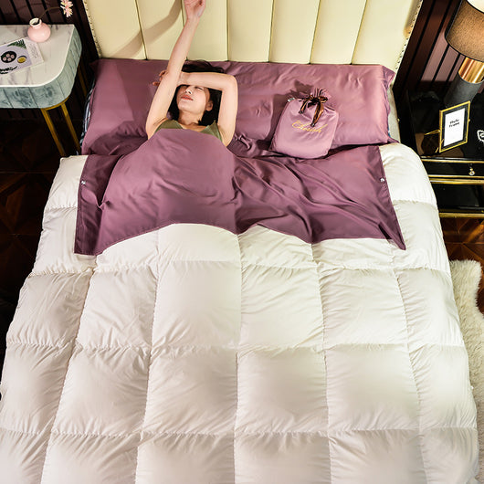 Saco de Dormir Viajero Modal Tencel Color Sólido Doble - Image 5