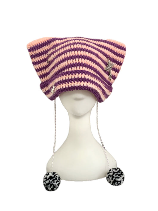 Gorro Tejido a Mano con Orejas de Gato para Otoño e Invierno - Image 3
