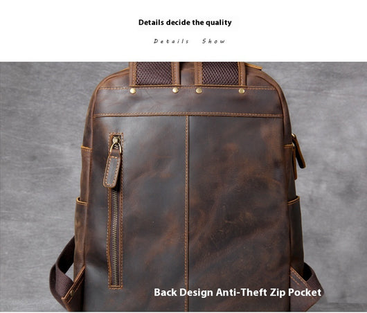 Mochila de Cuero Vintage Crazy Horse de Alta Capacidad - Image 17