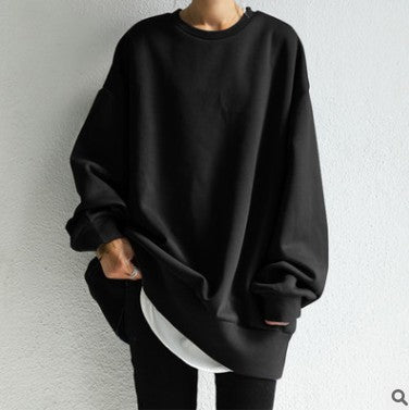 Blusa Suelta de Cuello Redondo Color Sólido para Otoño e Invierno - Image 8