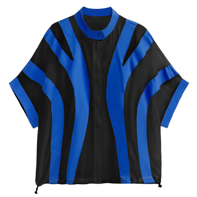 Chaqueta Retro Hong Kong Contraste de Colores Cuello Solapa Suelta Estilo Urbano - Image 2