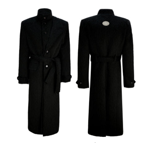 Abrigo Trench de Alpaca y Lana Sintética - Elegancia Minimalista - Image 10