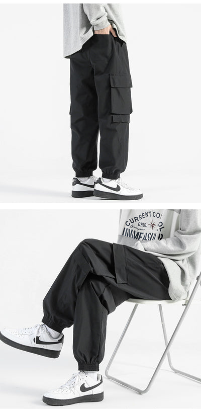 Pantalones Cargo Holgados con Bolsillos y Puños Ajustables - Image 23