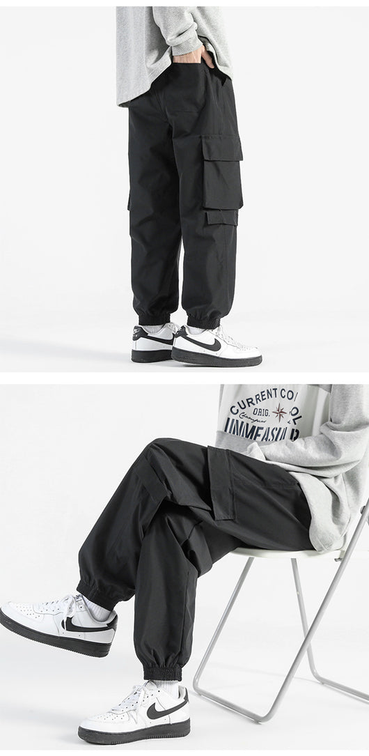 Pantalones Cargo Holgados con Bolsillos y Puños Ajustables - Image 23