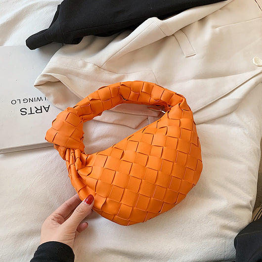 Bolso Croissant Tejido para Mujer - Cartera Pequeña Debajo del Brazo con Nudo