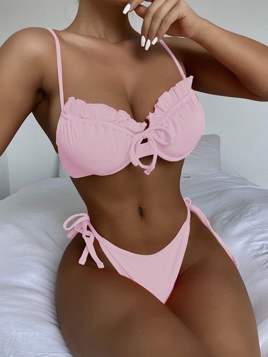 Bikini Enterizo con Encaje de Loto y Sostén Reforzado - Diseño Europeo - Image 11