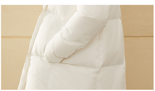 Chaqueta de Plumas de Pato Blanca con Capucha Ligera - Image 9
