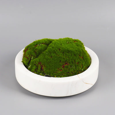 Mesa de Té Chino con Borde de Mármol y Maceta de Flores Eternas Simuladas - Image 4