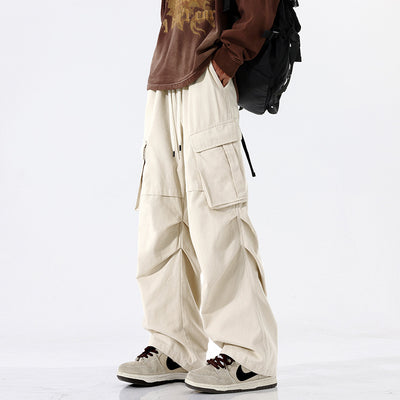 Pantalones Plisados Retro para Hombre - Corte Recto Casual Tendencia - Image 4