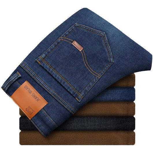 Jeans Casuales Elásticos de Forro Polar para Hombre - Image 2