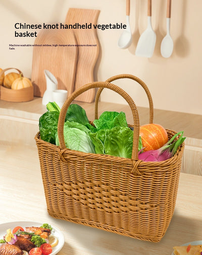Canasta Tejida de Ratán para Compras, Frutas y Flores - Image 19