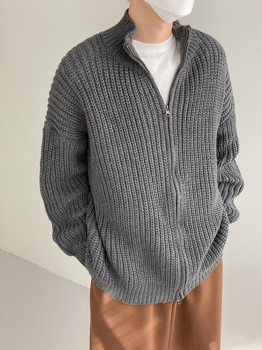 Suéter Cuello Alto Medio Hombre Primavera Otoño Estilo Relajado Color Sólido - Image 7