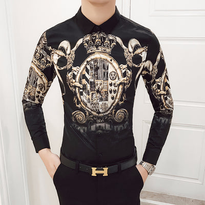 Camisa Manga Larga Hombre Estampado Rosa Negra - Image 13