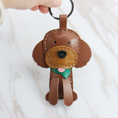 Llavero de Cuero Artesanal con Diseño de Perro Minimalista - Image 2