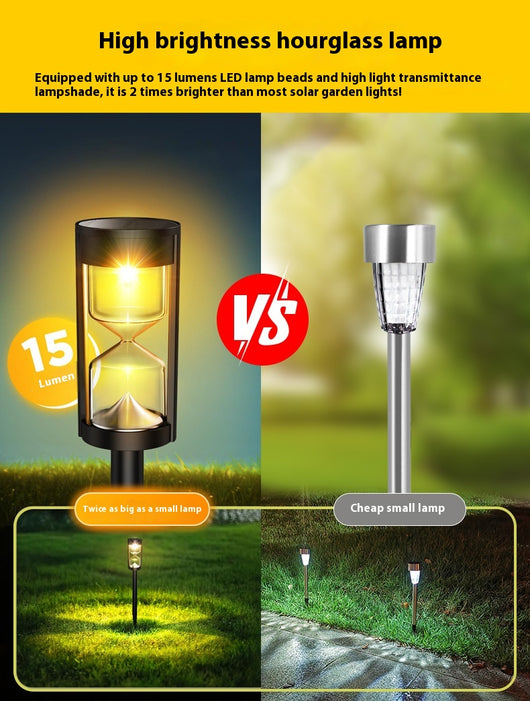 Lámpara Solar de Reloj de Arena para Jardín - Image 8