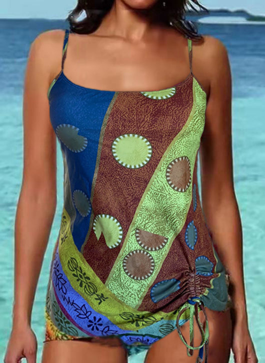 Traje de Baño Conservador Triangular Estampado de Una Pieza - Image 5