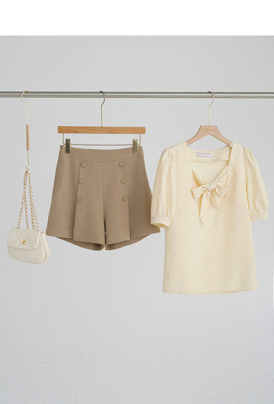 Blusa Elegante con Moño y Cuello Cuadrado Escote Descubierto - Image 11