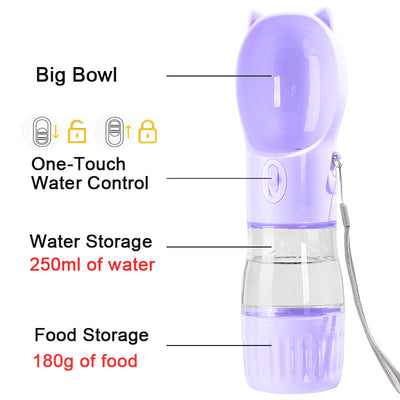 Botella de Agua Portátil 2 en 1 para Perros y Gatos con Comedero Integrado - Image 19