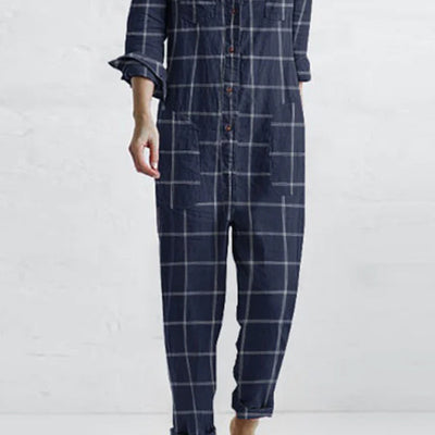 Jumpsuit Casual de Cuadros para Casa y Descanso - Image 3