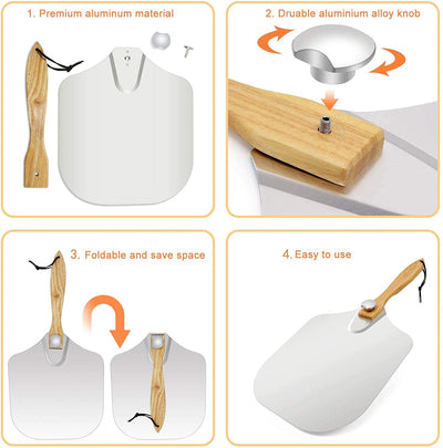 Pala de Aluminio para Pizza con Mango Plegable Removible - Image 4