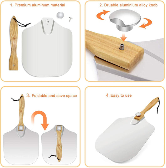 Pala de Aluminio para Pizza con Mango Plegable Removible - Image 4
