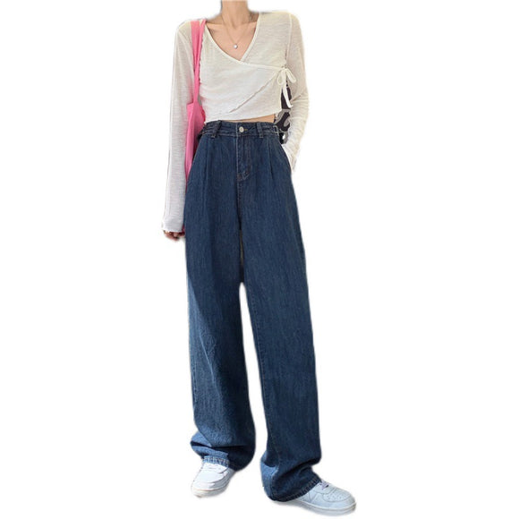 Pantalón Denim Recto Ancho - Corte Moderno y Versátil