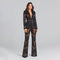 Conjunto de Pantalones Ajustados con Detalles Calados