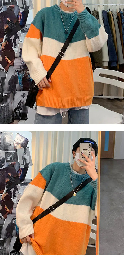 Suéter Holgado Estilo Hong Kong para Hombre - Diseño Coreano Moderno - Image 13