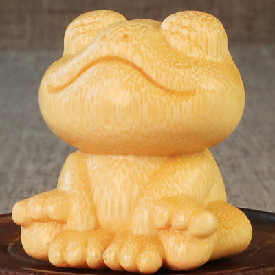 Ornamento de Rana Sonriente en Talla de Bambú Macizo - Image 3