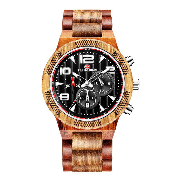Reloj de Hombre Kunhuang con Esfera Grande, Movimiento Multifunción y Luz Nocturna