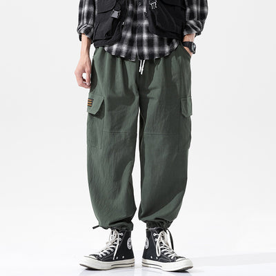 Pantalones Casuales Hombre Seda de Hielo Algodón y Lino