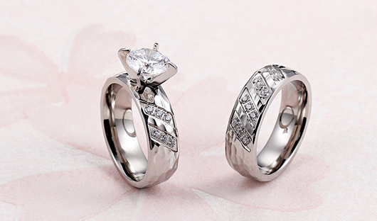 Par de Anillos de Acero con Diamantes 18K - Joyería de Fábrica - Image 5