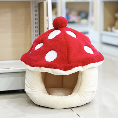 Cama Acogedor para Gatos con Diseño de Hongos Peluche - Image 2